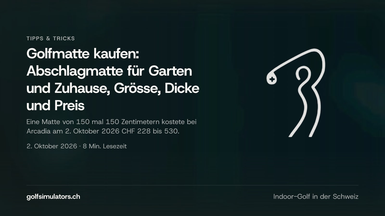 Golfmatte kaufen: Abschlagmatte für Garten und Zuhause, Grösse, Dicke und Preis — Beitragsbild