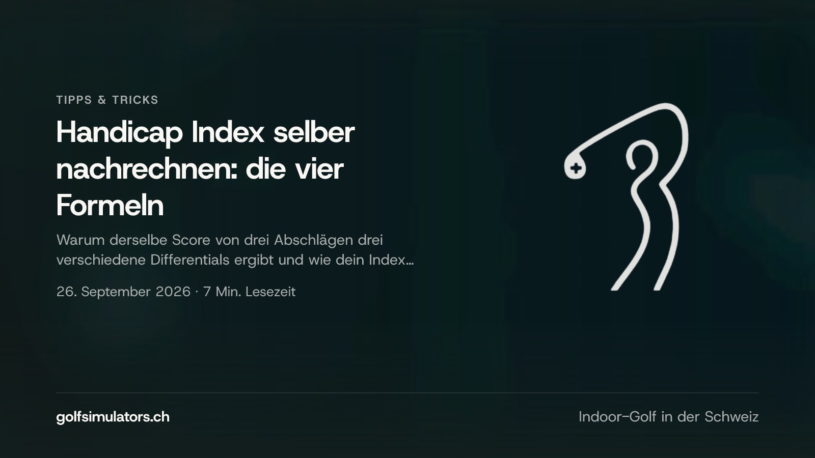Handicap Index selber nachrechnen: die vier Formeln — Beitragsbild