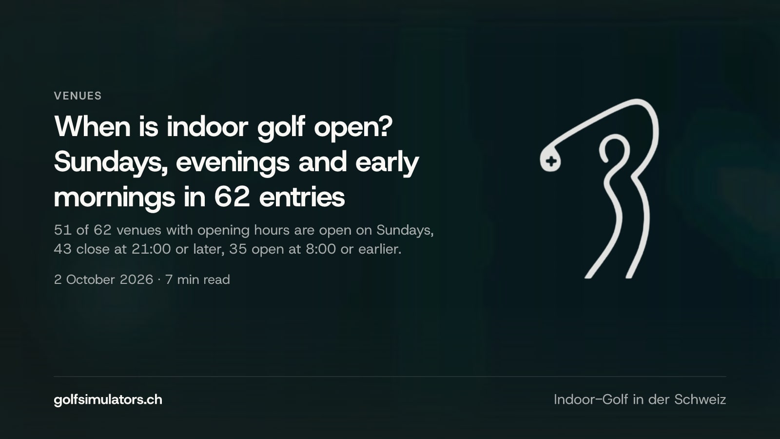 When is indoor golf open? Sundays, evenings and early mornings in 62 entries — post image