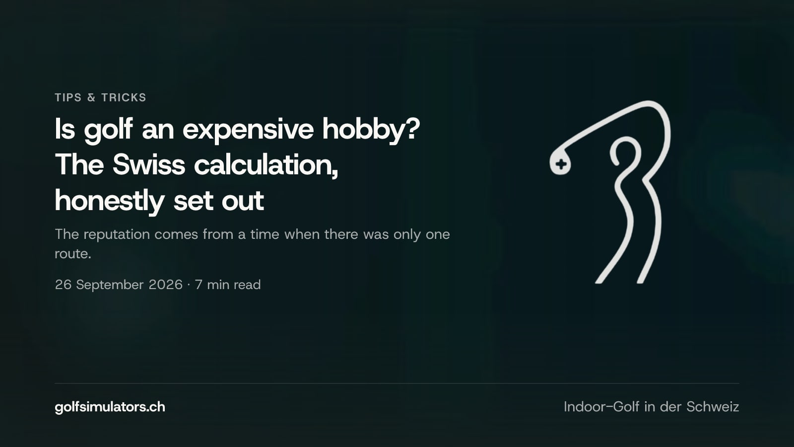 Is golf an expensive hobby? The Swiss calculation, honestly set out — post image