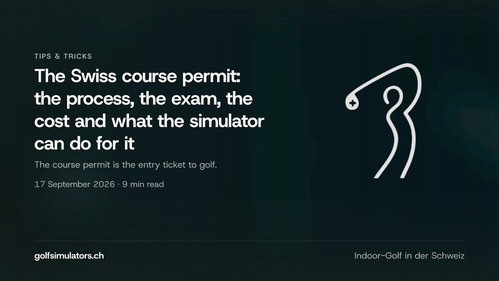 The Swiss course permit: the process, the exam, the cost and what the simulator can do for it — post image